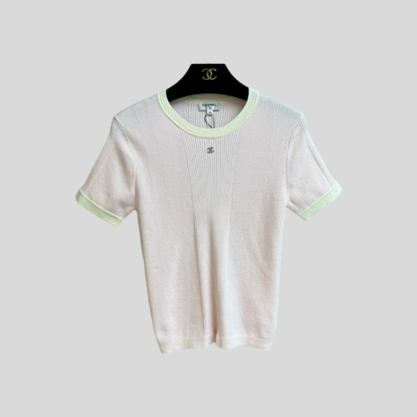 샤넬 니트 반팔(3color)
