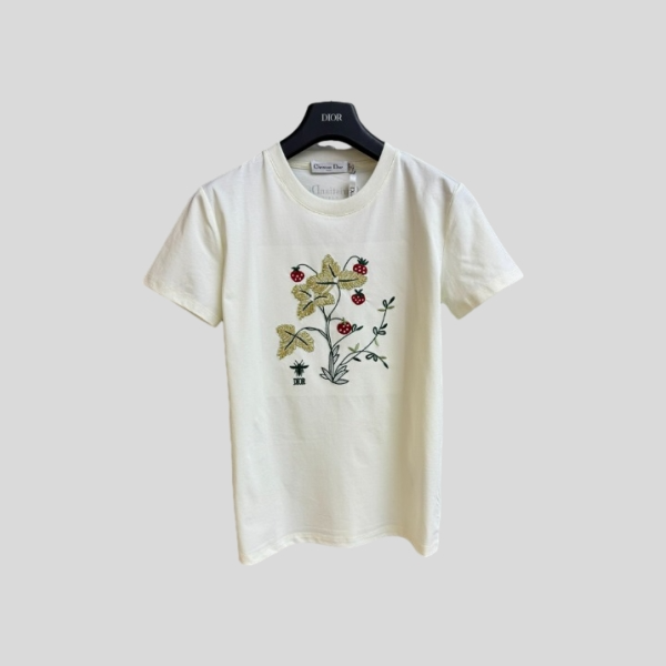 디올 자수 반팔 티셔츠(2color)